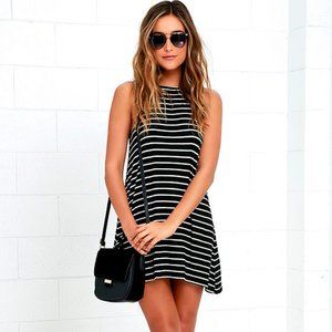 Billabong Ivory/Black Striped Swing Dress